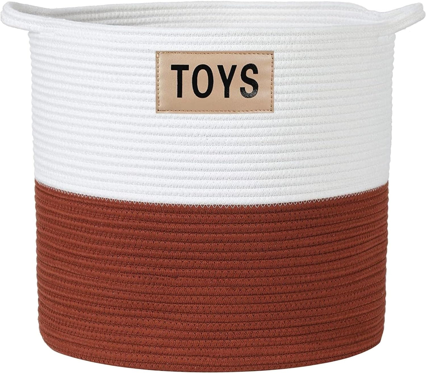 Midlee Rust & White Rope Toys Basket