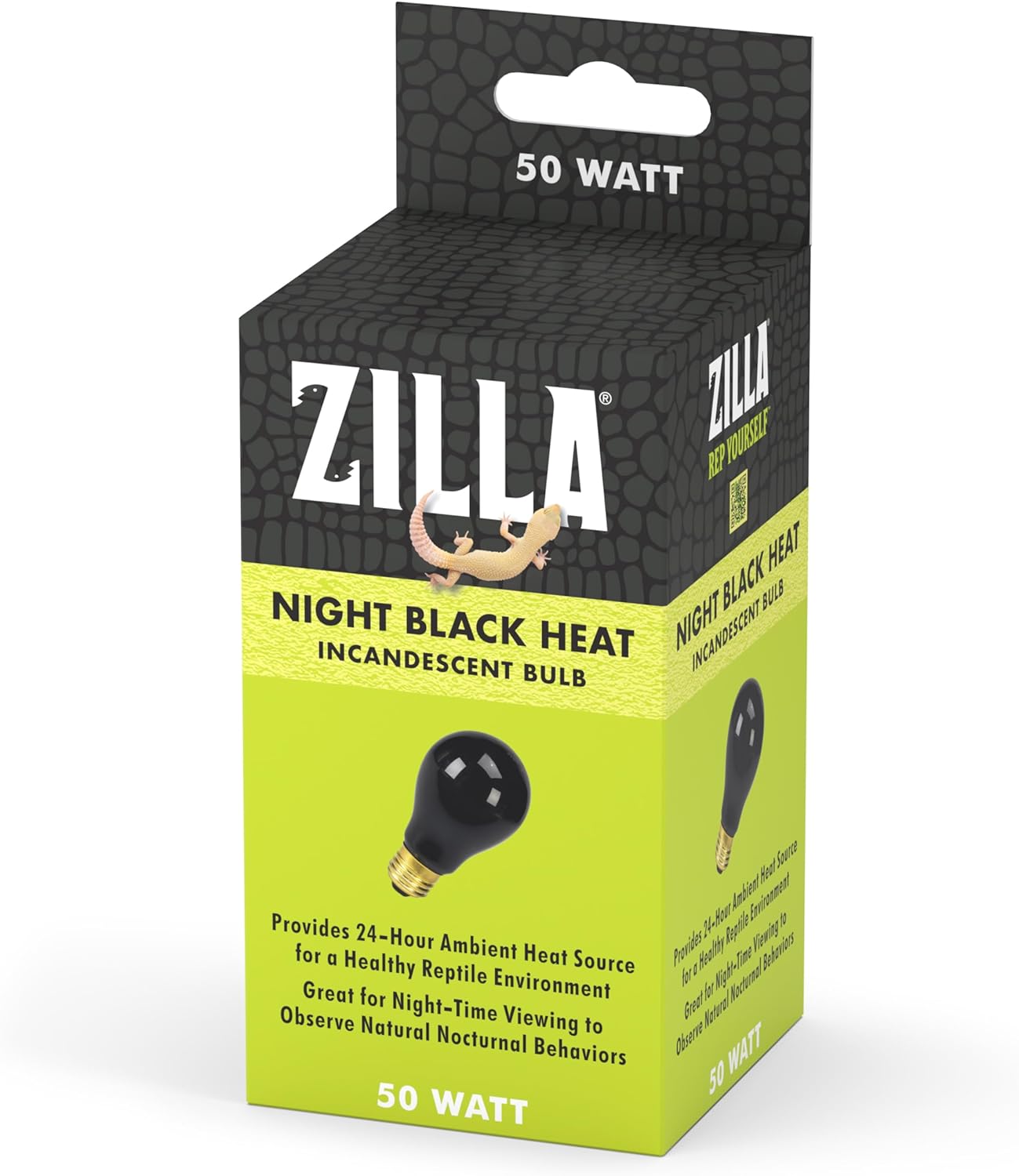 Zilla Night Black Heat Incandescent Bulb for Reptiles - 50 Watt- DS