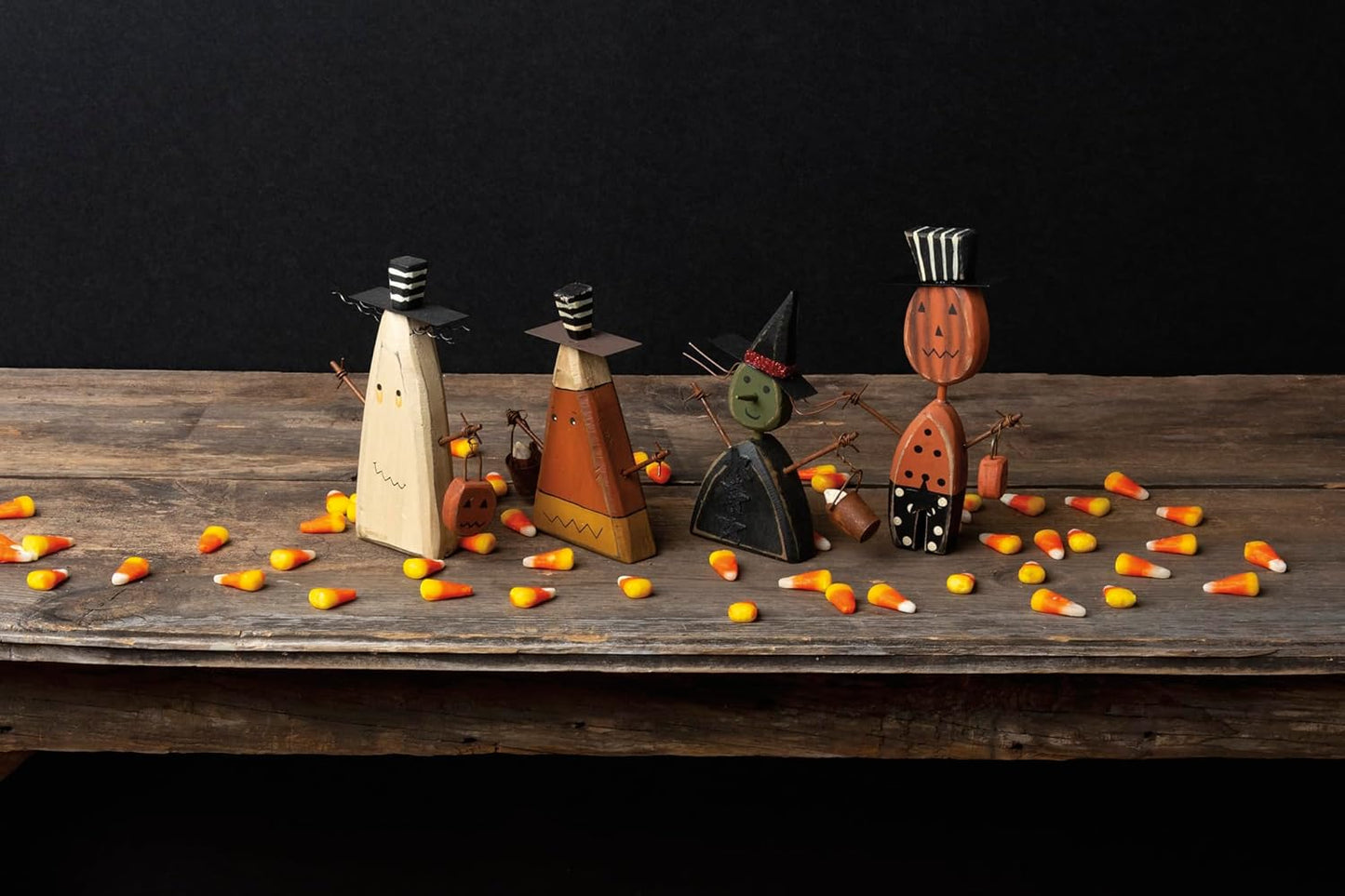 PBK Halloween Decor - Wood Prim Chunky Jack Pumpkin Sitter