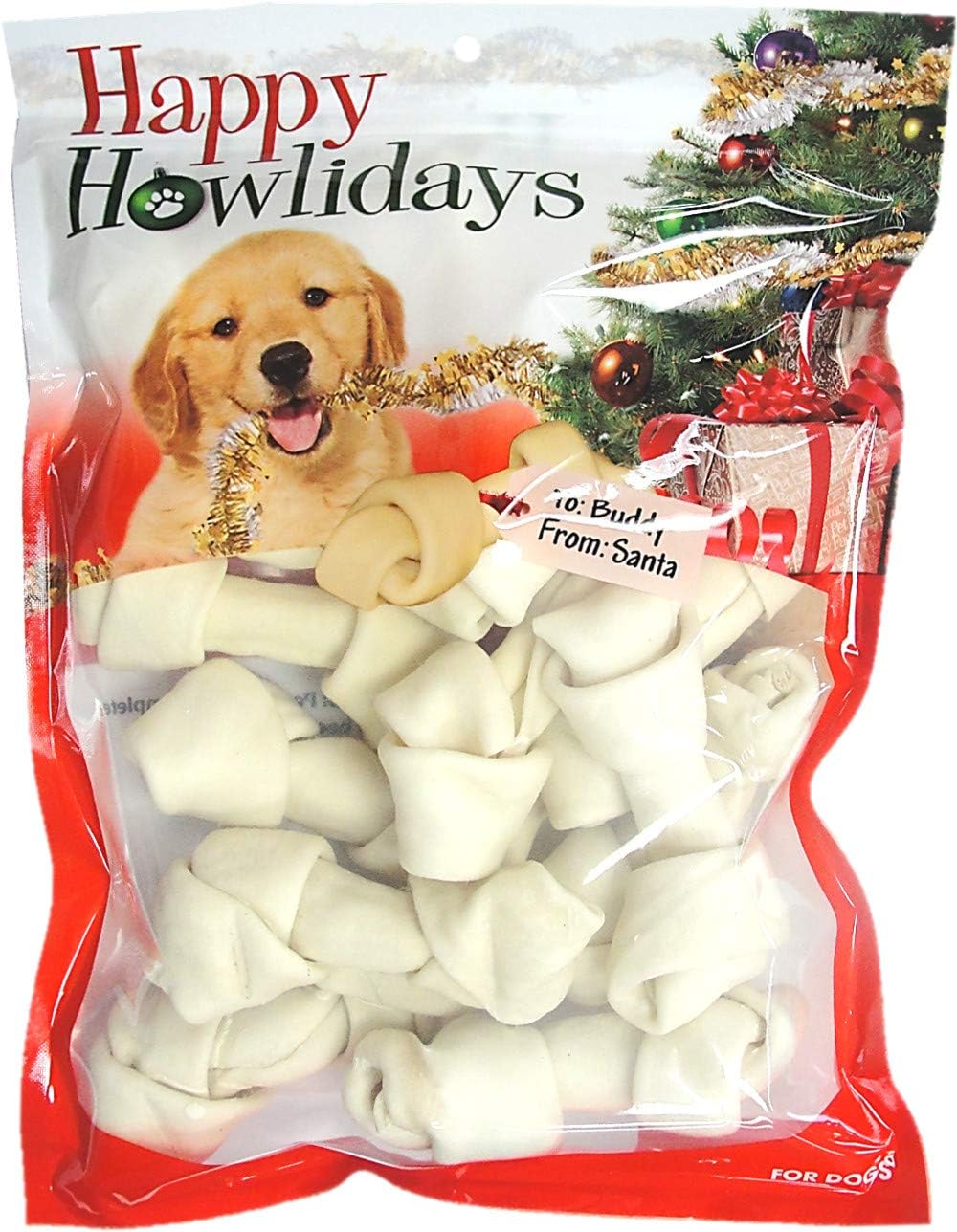 Pet Factory Happy Howlidays American Beefhide Dog Bones 12pk 4-5"