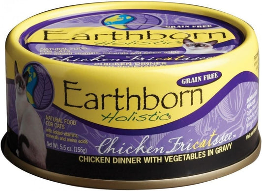 Earthborn Holistic Chicken Fricatssee Grain-Free Moist Canned Cat Food - (5.5 oz) Pack of 24
