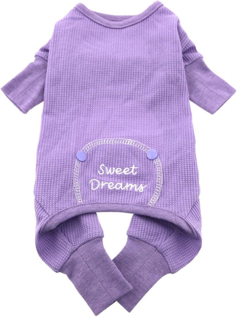 DOGGIE DESIGN Sweet Dreams Thermal Cotton Pajamas for Dogs