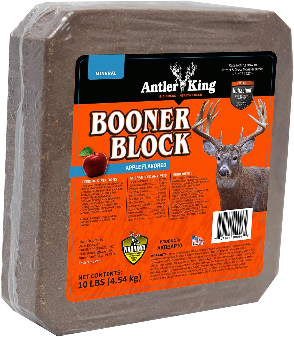 Antler King Apple Flavored Booner Block for Deer Year-Round Long-Range Attractant - 10 LB