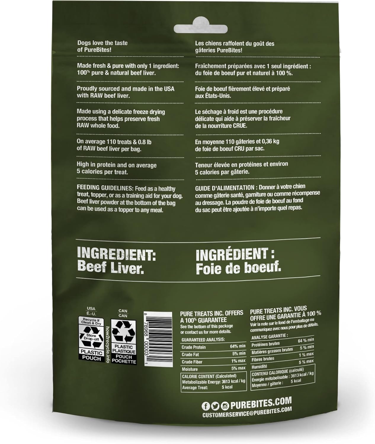 PureBites Freeze Dried Beef Liver Dog Treats - 4.2 oz