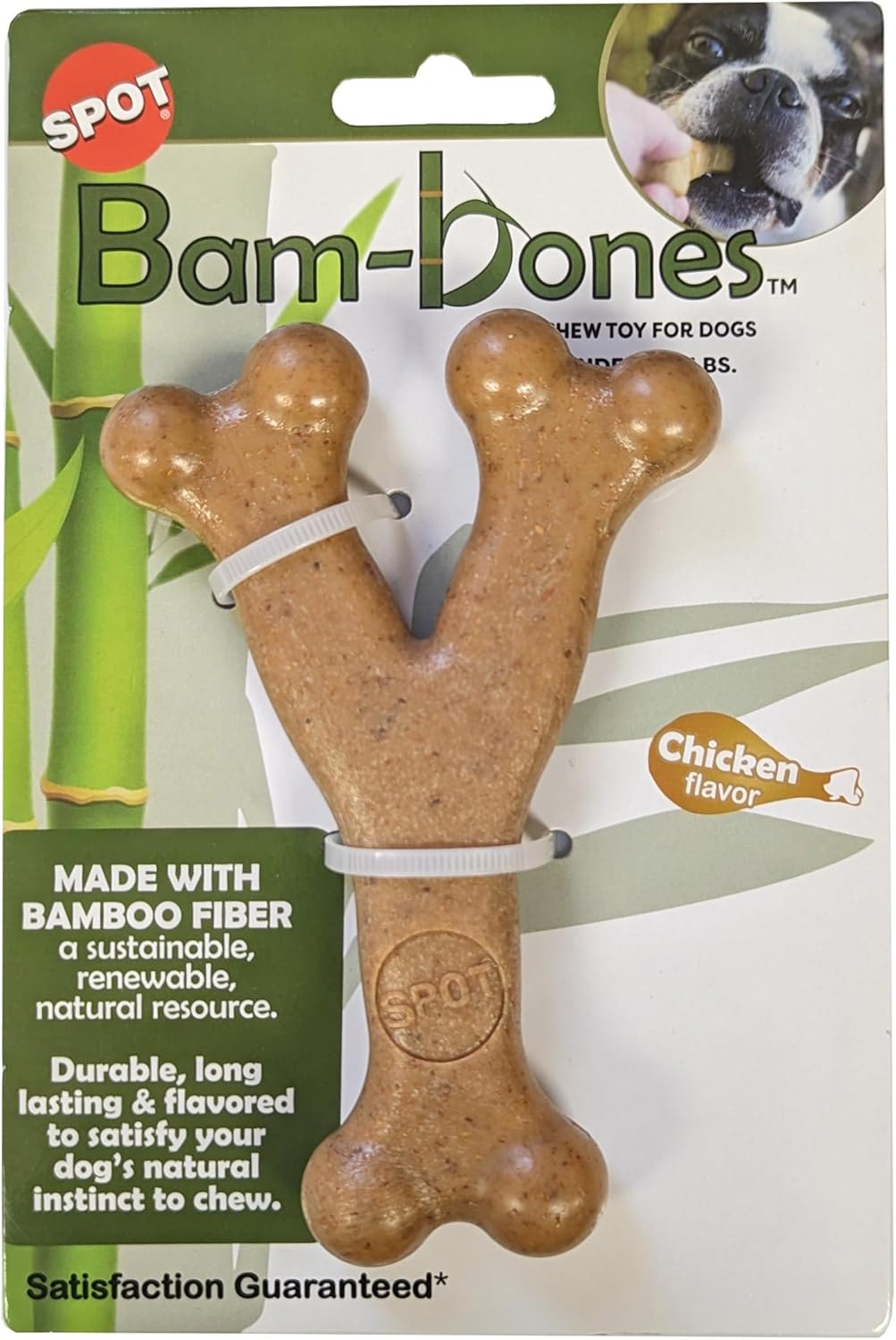ETHICAL/SPOT Bam-Bone Wishbone Chicken Flavor Chew Toy - 5.25"