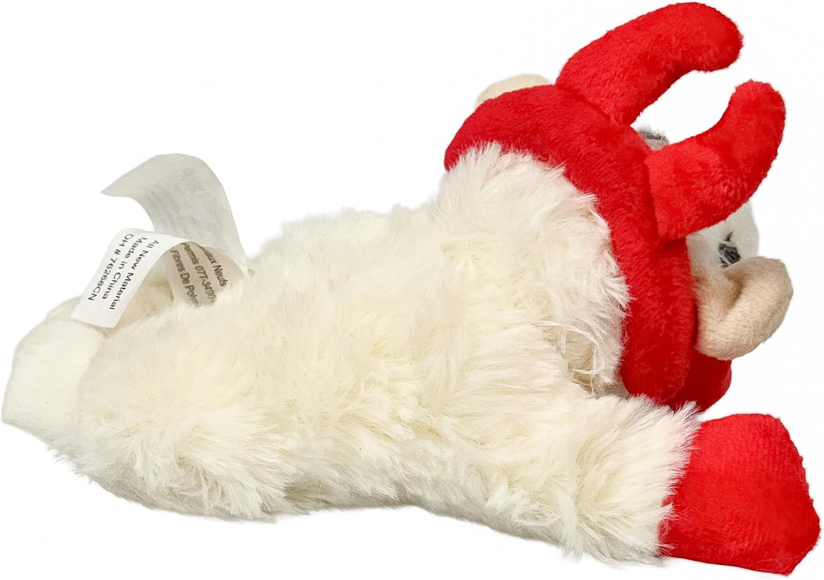 Multipet 6" Halloween Lamb Chop with Devil Horn Headband Plush Dog Toy, Squeaky Dog Toy