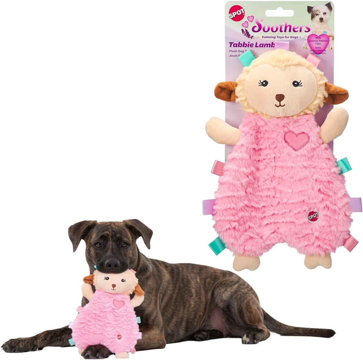 Ethical/Spot Soothers Tabbie Lambie Plush Dog Toy 12" Assorted Colors