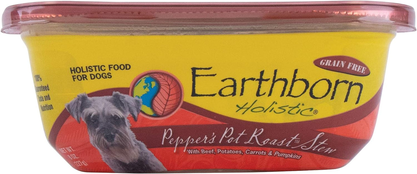 Earthborn Holistic Pepper's Pot Roast Stew Grain-Free Moist Dog Food - (8 oz) Pack of 8