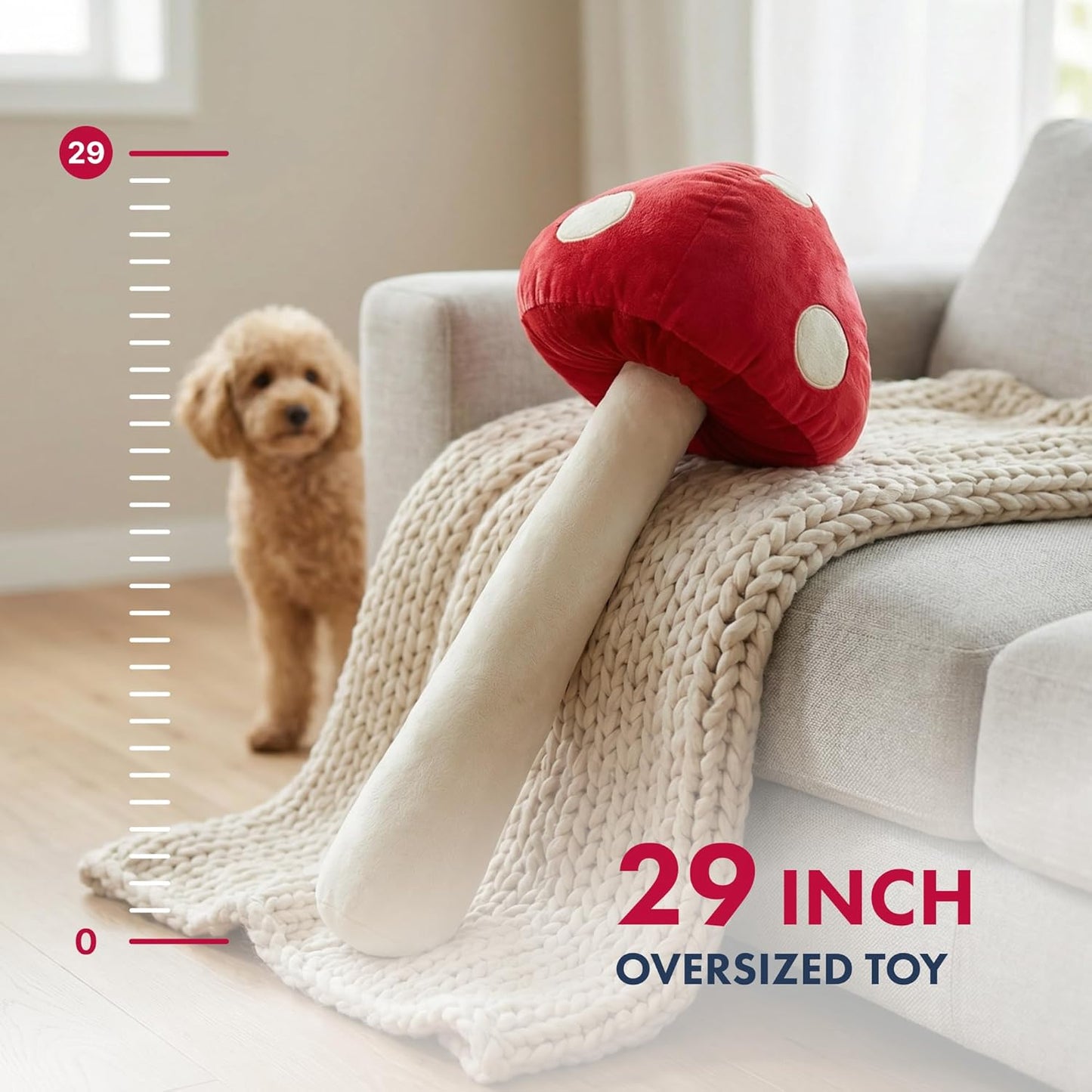 Pet Lou Mushroom, 29-"Height, Pet Toys