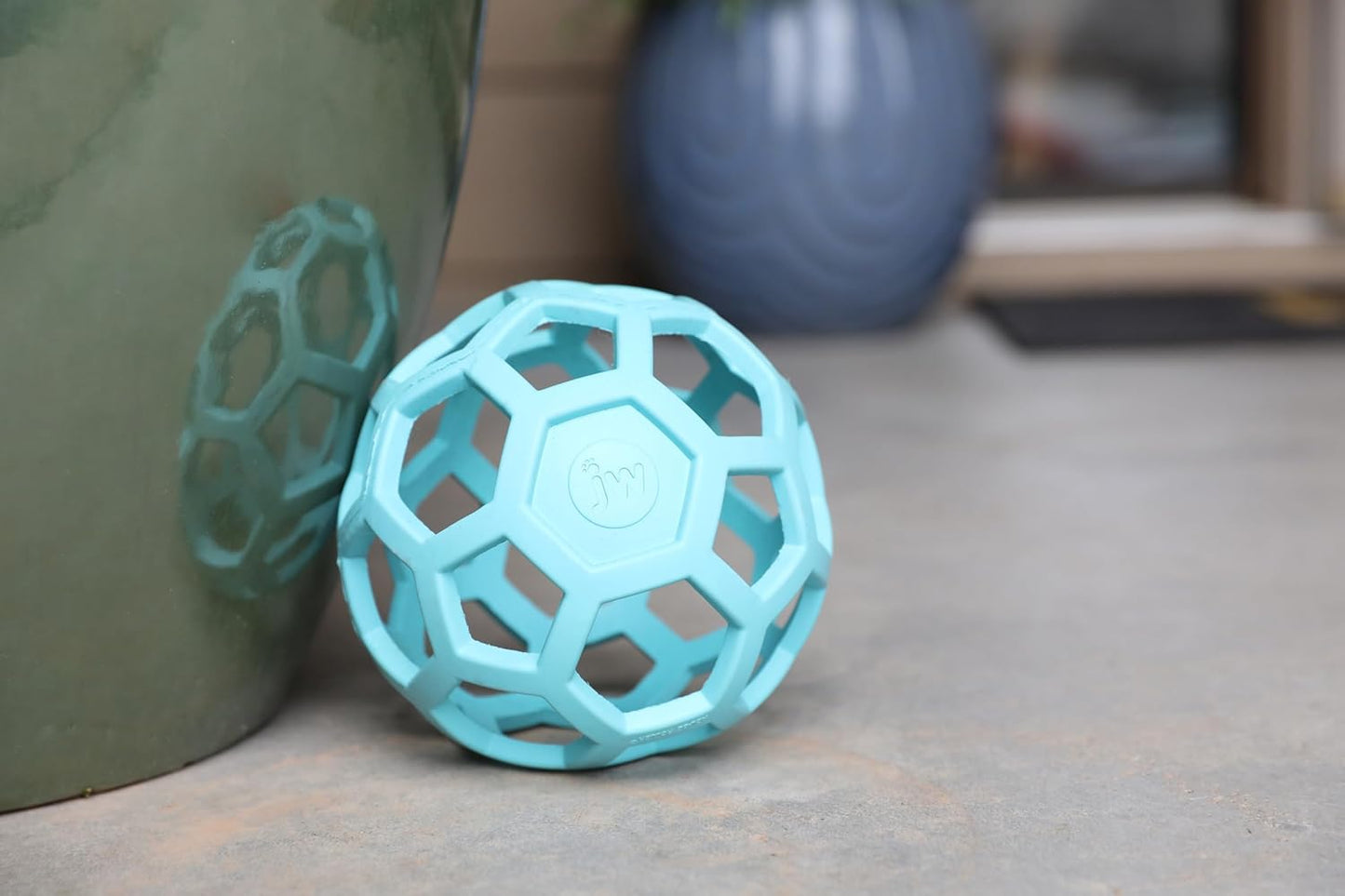 JW Pet Hol-ee Roller Rubber Dog Toy - Large(5.5" Diameter) Blue