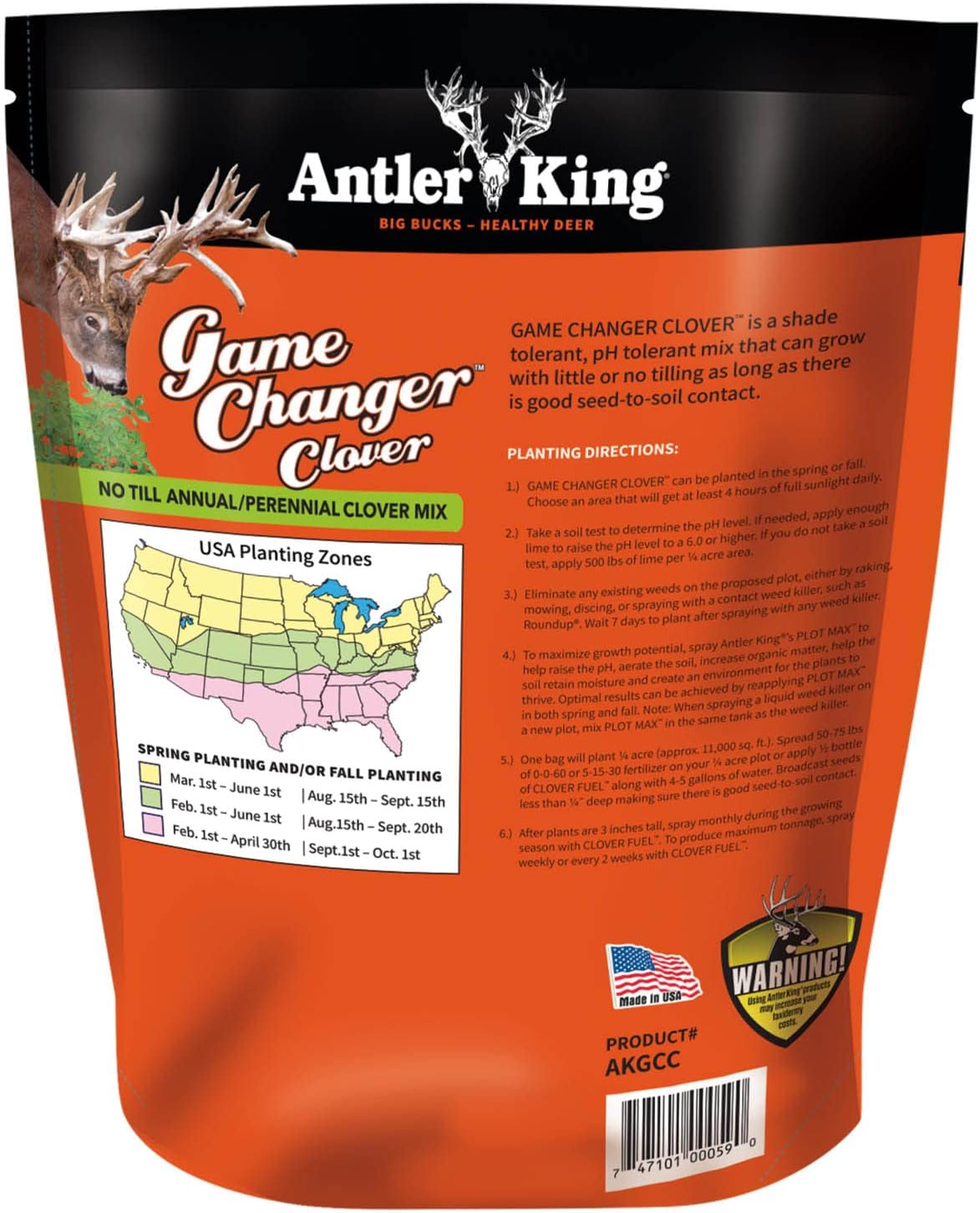 Antler King Game Changer Clover Mix Deer Food Plot (Plants 1/4 Acre) -2.5 LB