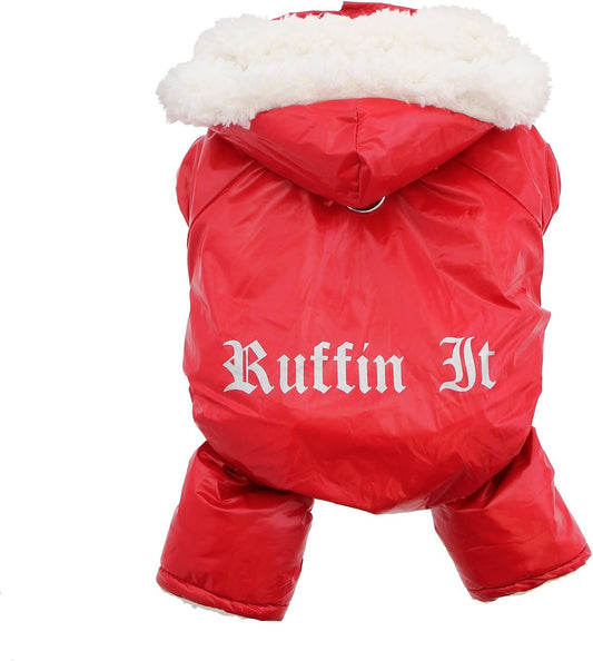 Doggie Design "Ruffin It" Winter Full Dog Snowsuit Harness, Red, X-Small