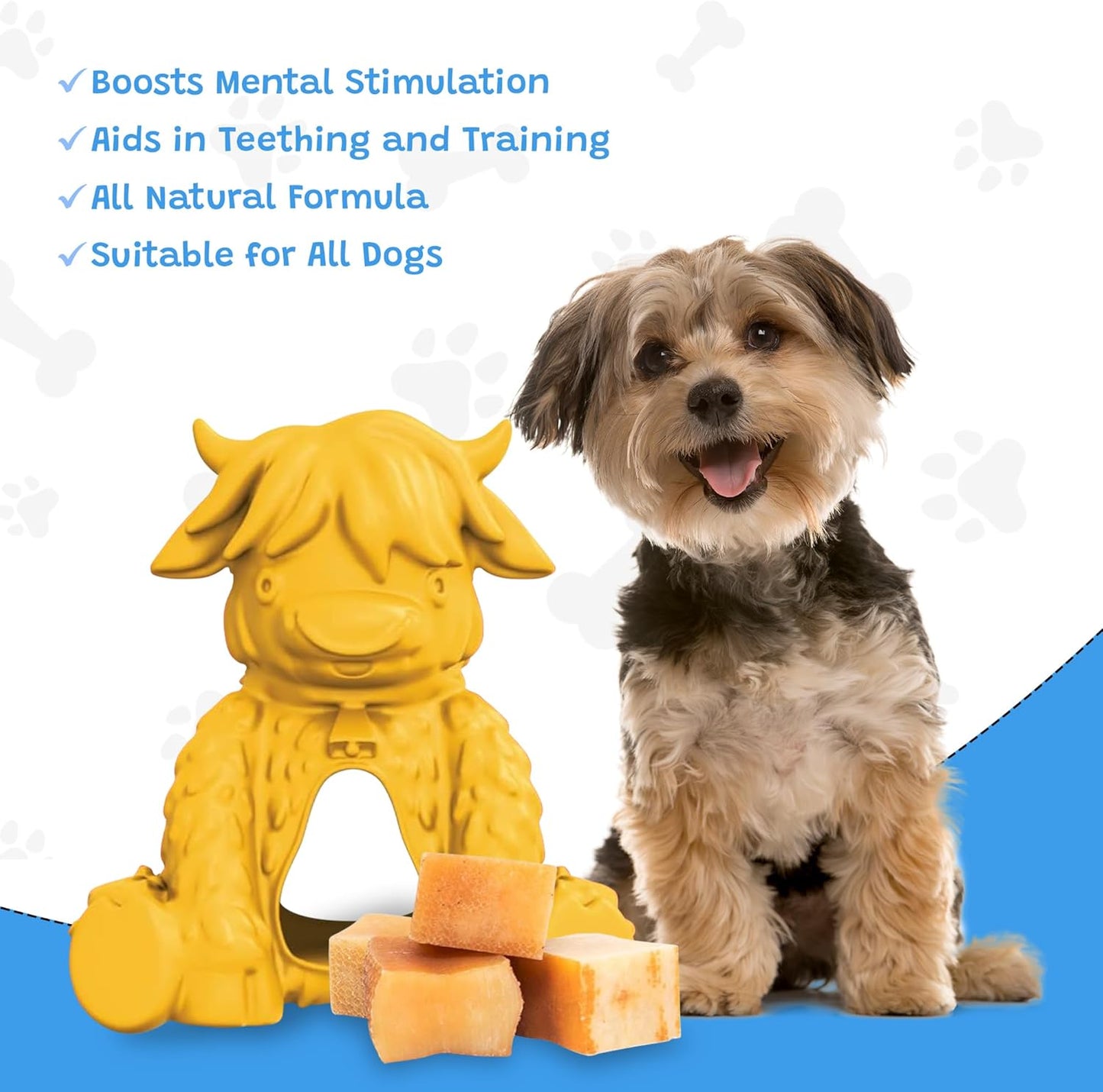 Yeti Dog Chew Puff / Play Hangry Yeti Play Dog Toy - Yak Yellow