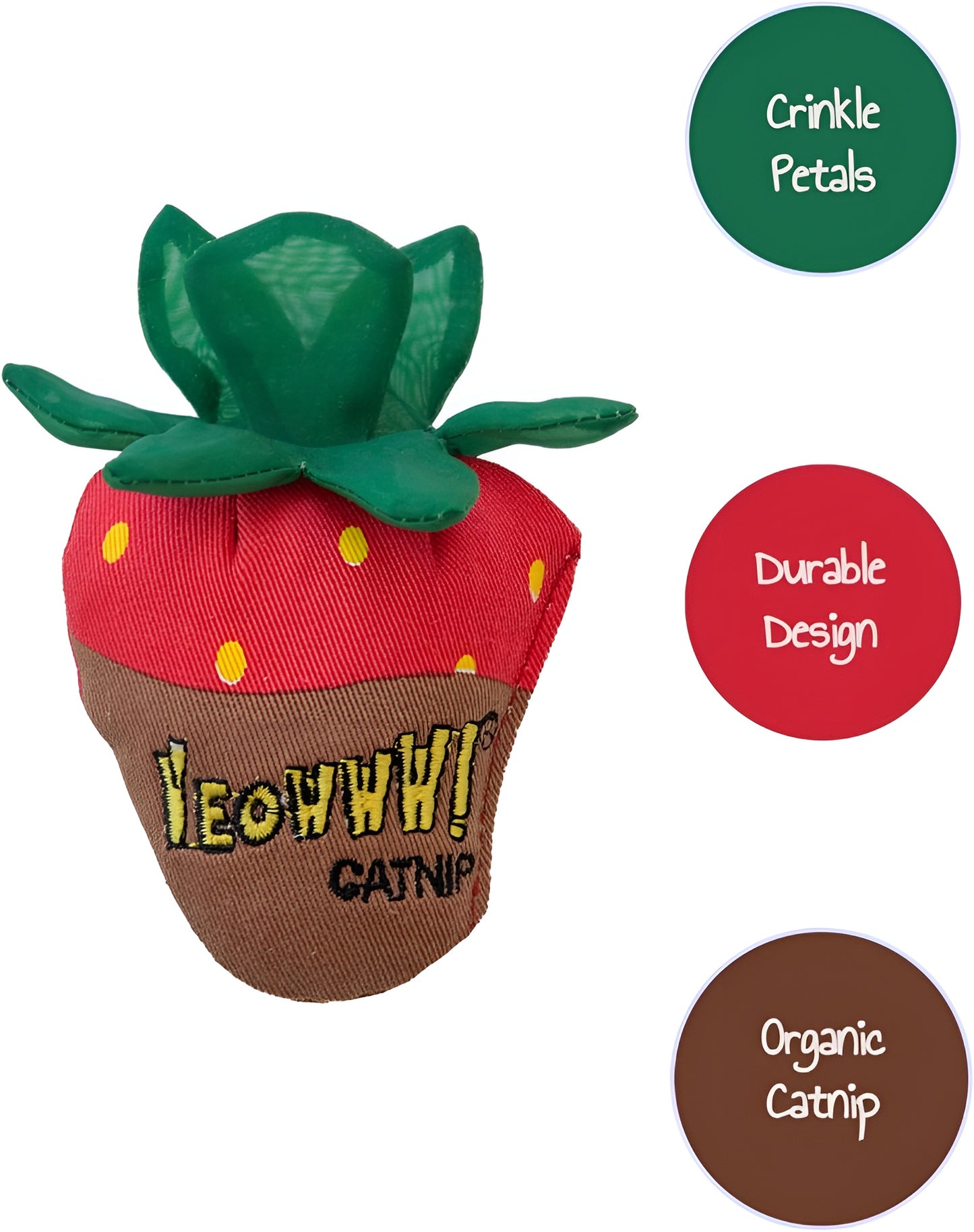 Yeowww! Catnip Strawberry Cat Toys - Chocolate