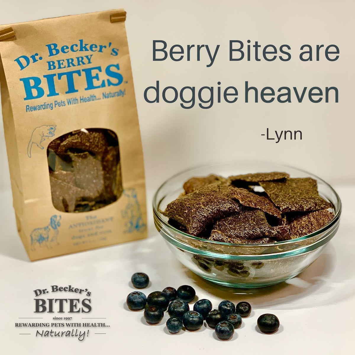Dr. Becker's Berry Bites | Made from Acai Berry, Bilberry, Pomegranate, Blueberry | Grain Free Antioxidant Liver Training Treats for Dogs & Cats, 5oz (Pack of 3)