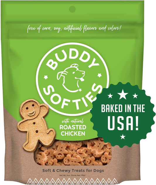 Buddy Biscuits, Soft & Chewy Treats for Small & Large Dogs, Made in USA, 6oz Chicken, 4 Pack