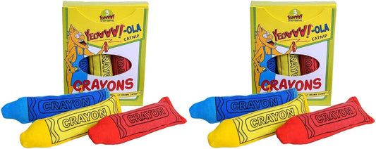 Ducky World 2 Pack of Yeoww!-Ola Catnip Crayons Cat Toy, 3 Toys Each