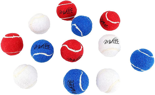 Midlee Red White & Blue Mini Dog Tennis Balls- Set of 12- 4th of July