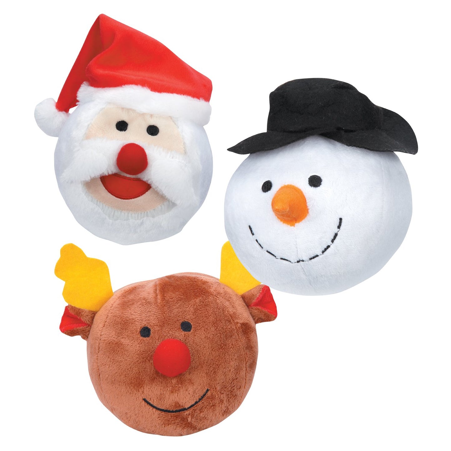 Grriggles Snowball Gang Dog Toys, 5" Santa