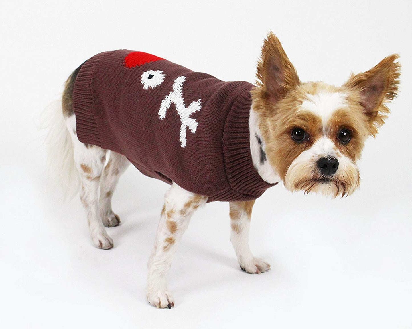 Midlee Reindeer Face Dog Sweater (X-Small)