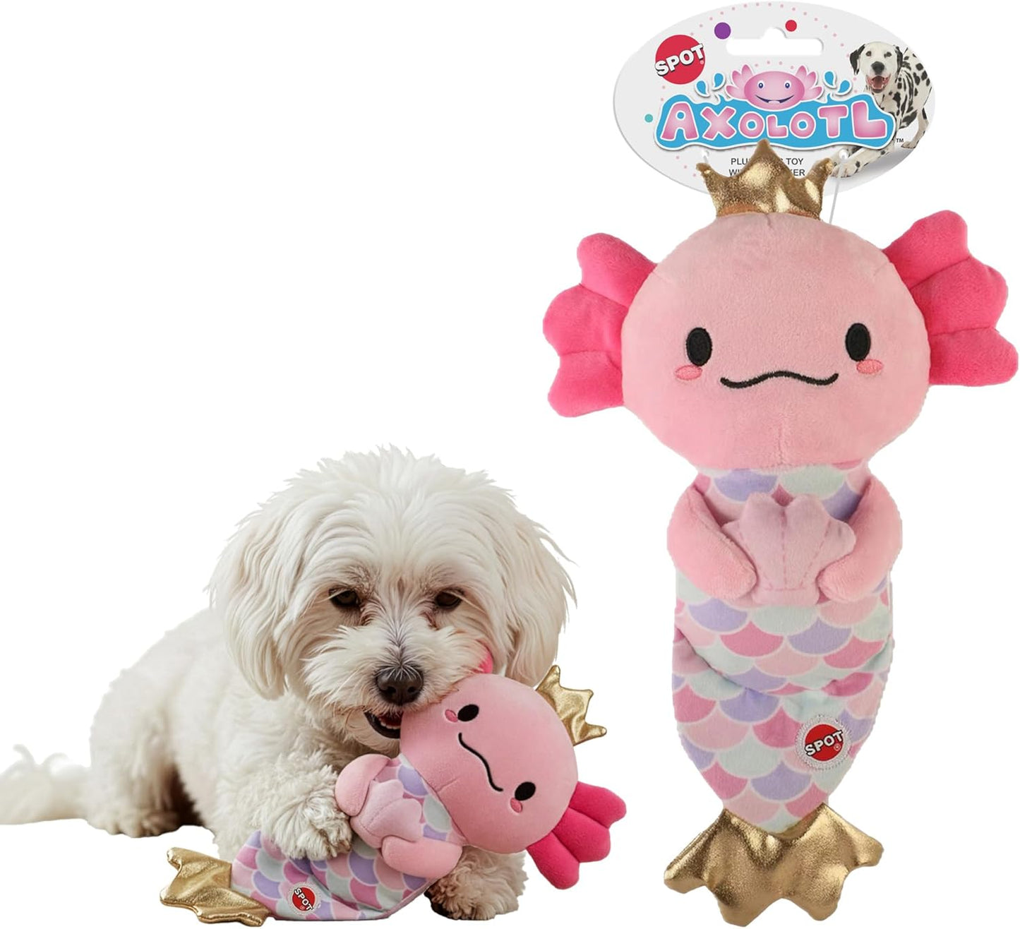 Ethical/Spot Axolotl Mermaid Plush Dog Toy 10"