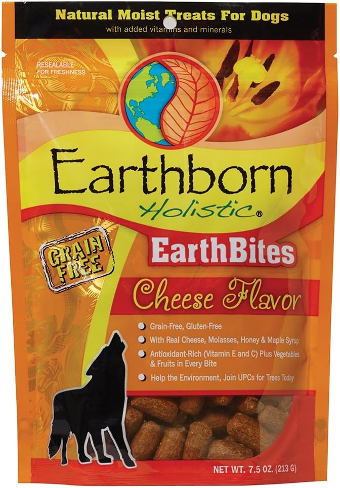 Earthborn Holistic EarthBites Cheese Flavor Grain-Free Moist Dog Treats - 7.5 oz