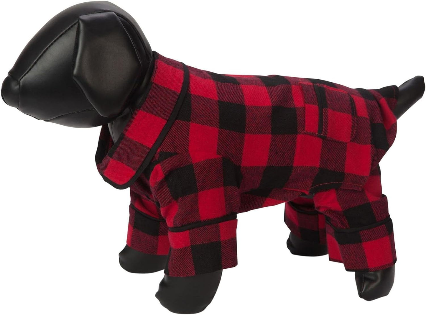 Fab Dog Flannel Dog Pajamas, 22" Length, Buffalo Check