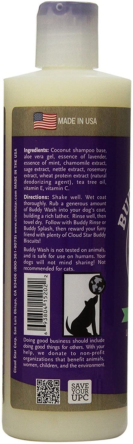 Cloud Star Shampoo and Conditioner Lavender & Mint Combo Pack for Dogs: (1) Buddy Wash 2 in 1 Shampoo + Conditioner and