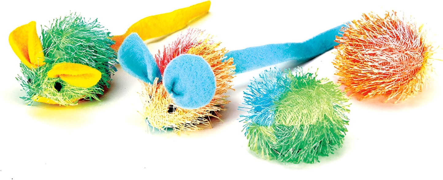 Spot Spotnips Stringy Mice & Balls Catnip Toy - 4 Pack