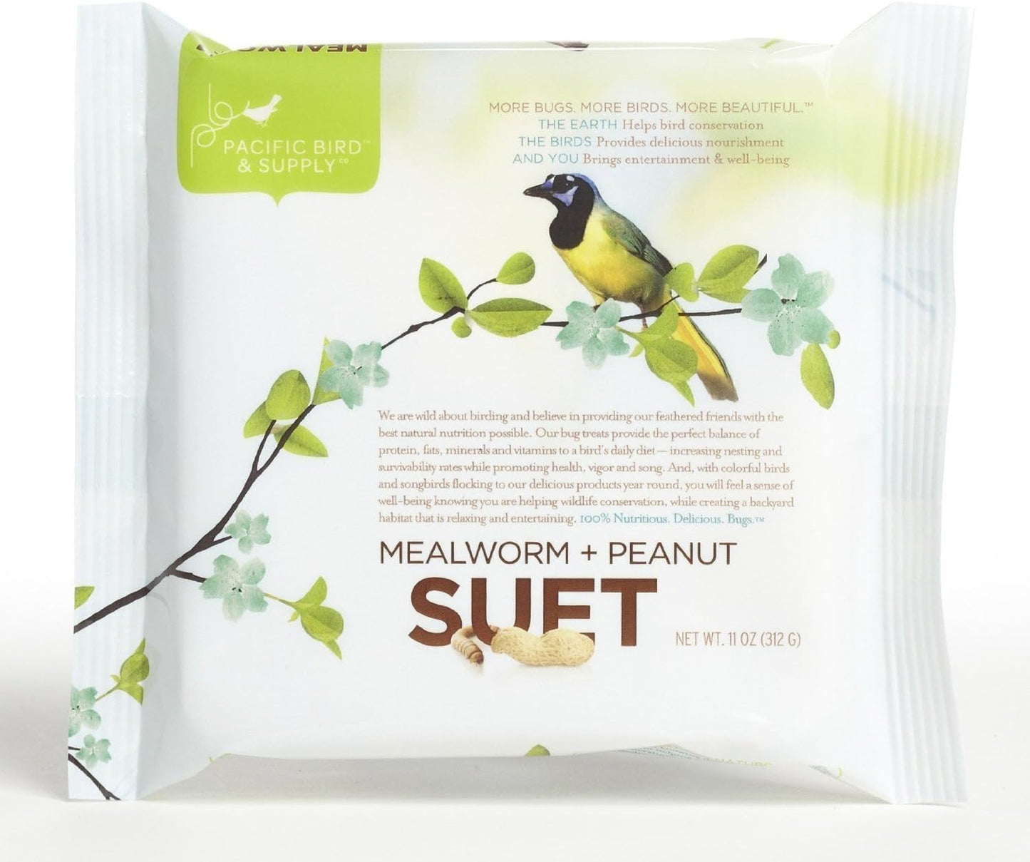 Pacific Bird & Supply Co Mealworm + Peanut Suet Cakes (Case of 12)