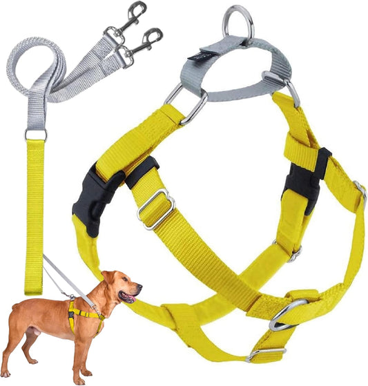 2 Hounds Design Freedom No-Pull Dog Harness with Leash, Large, Yellow
