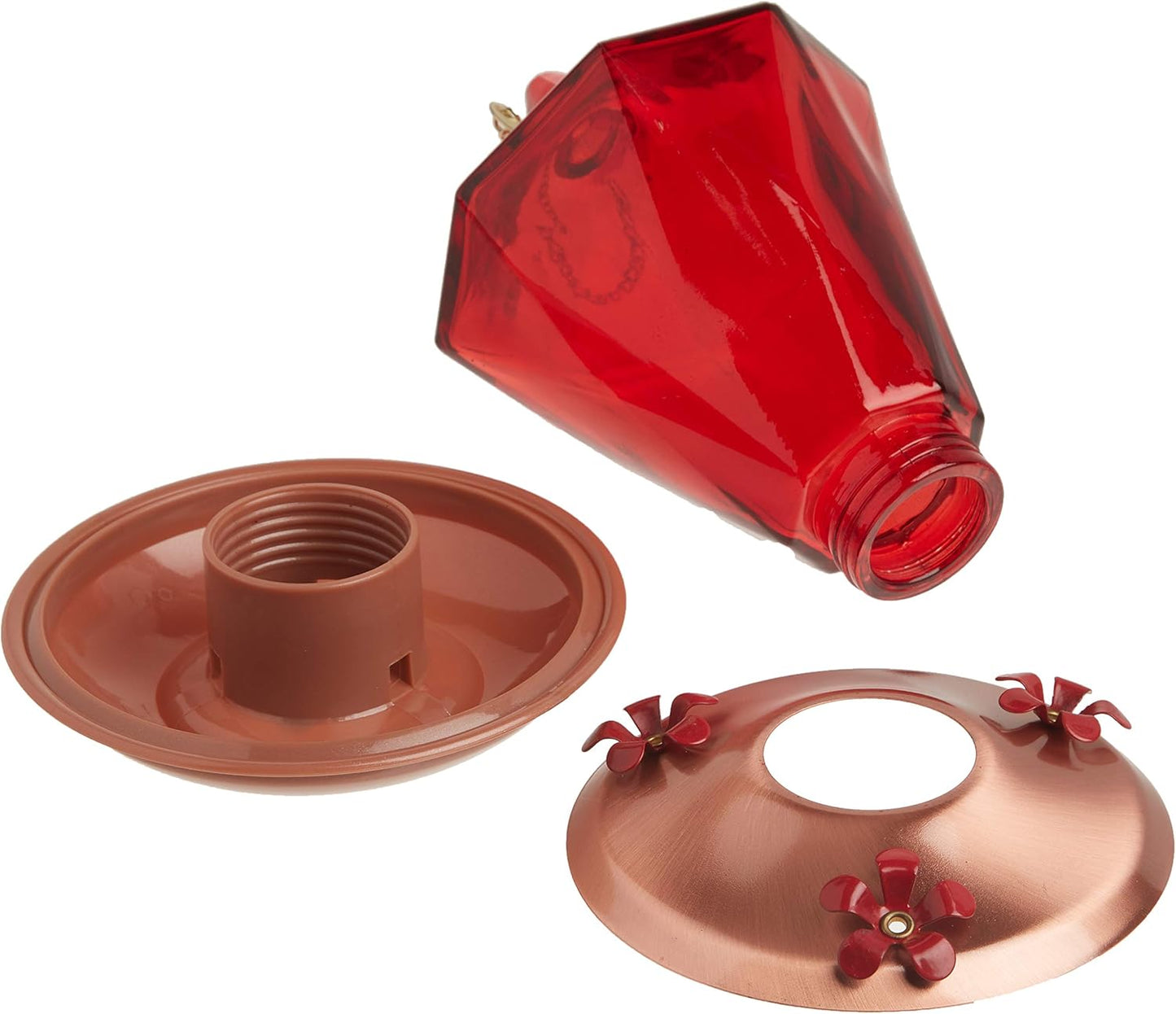 Woodlink Audubon Ruby Diamond Glass Hummingbird Feeder - Copper/Red (24 Oz)