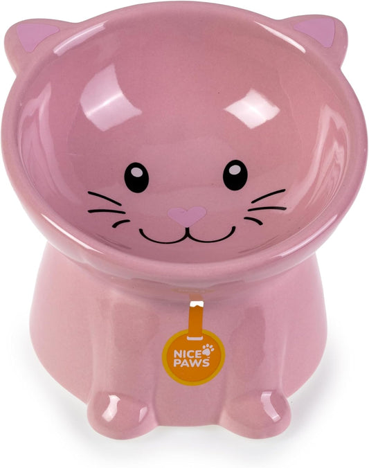 Nice Paws Tilted Cat Bowl - Pink