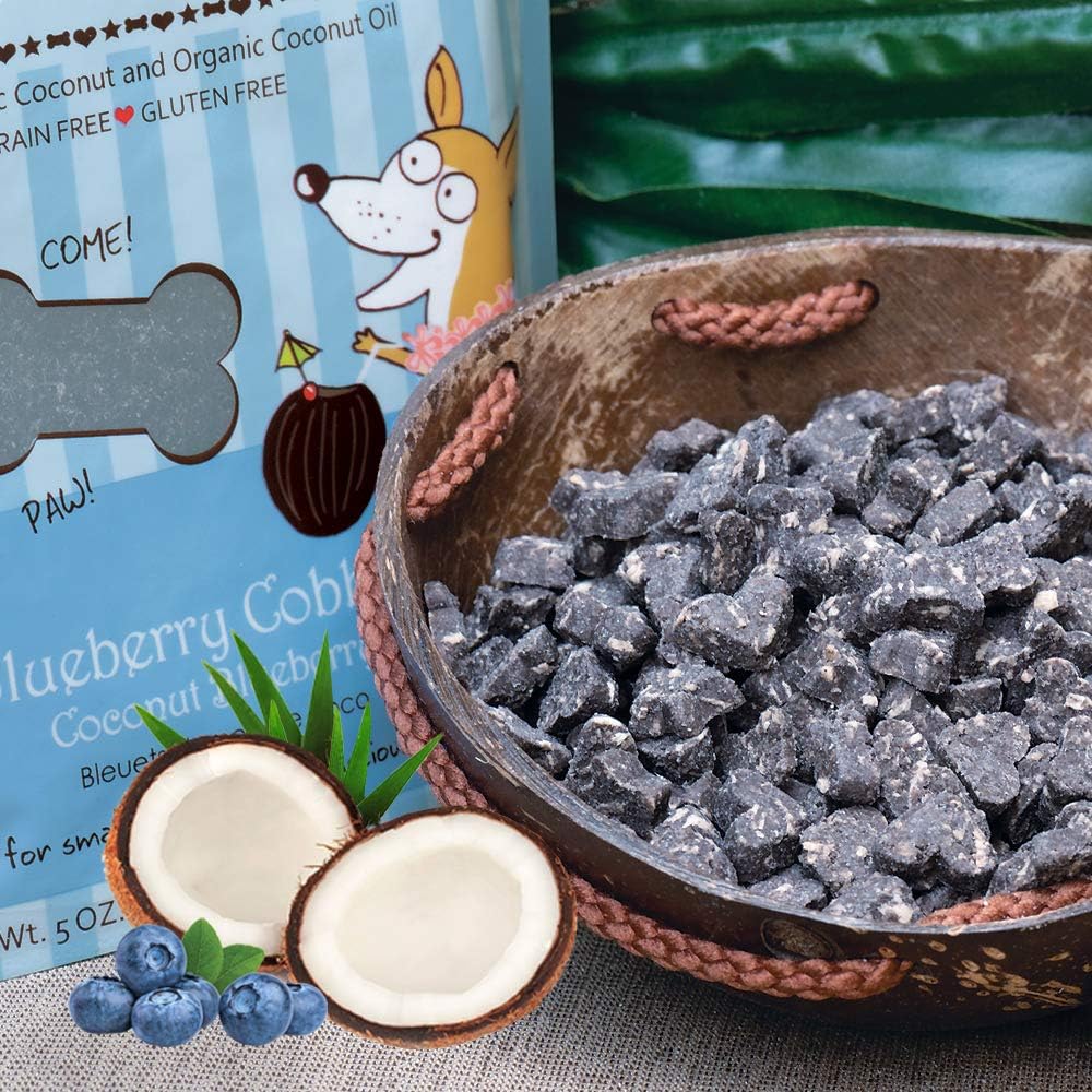 CocoTherapy Blueberry Cobbler Coco-Charms Dog Training Treats, 5 Ounces, Organic, Made in The USA