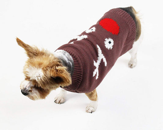 Midlee Reindeer Face Dog Sweater (X-Small)