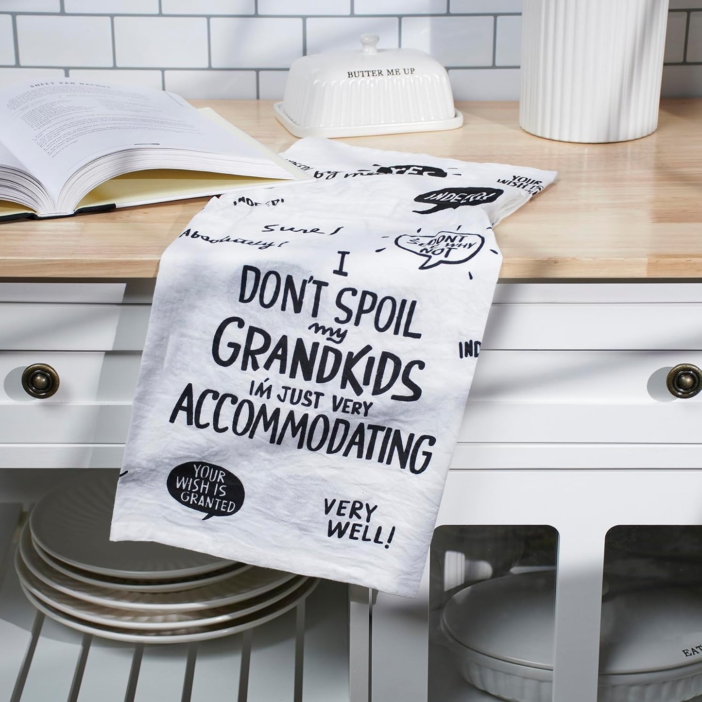 Primitives by Kathy I Don't Spoil My Grandkids Kitchen Towel- 28" x 28"
