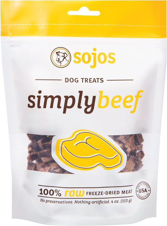 Sojos Simply Beef Freeze-Fried Dog Treats, 4 oz