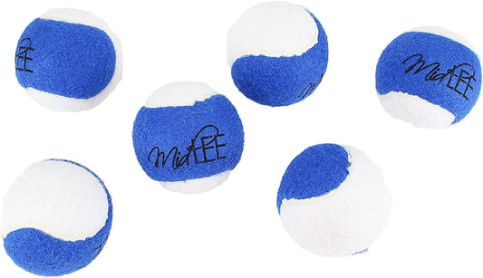 Midlee Dog Tennis Balls- Blue/White- Set of 6