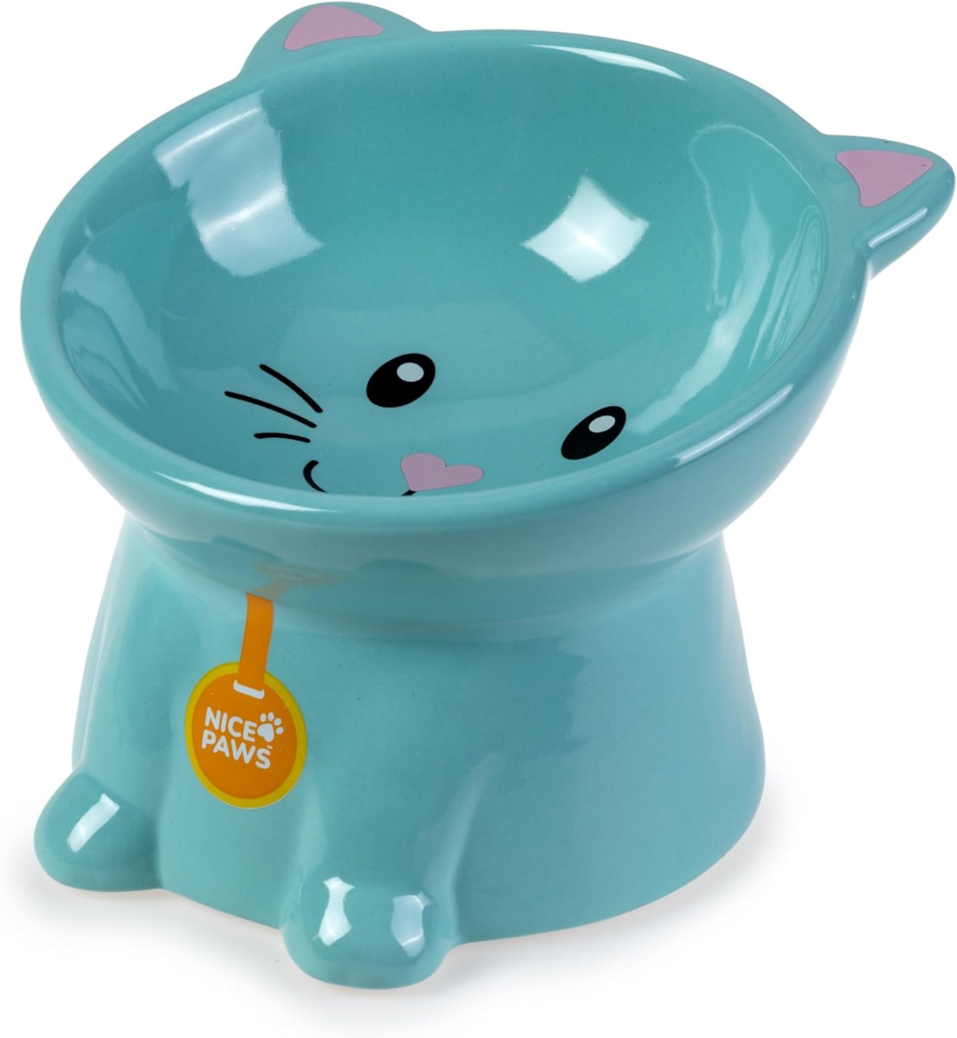 Nice Paws Tilted Cat Bowl - Blue