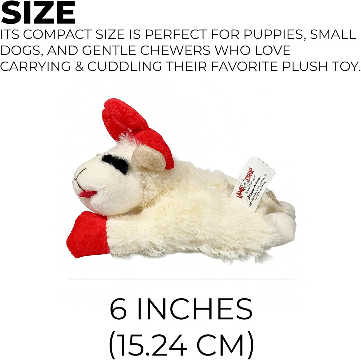Multipet 6" Halloween Lamb Chop with Devil Horn Headband Plush Dog Toy, Squeaky Dog Toy