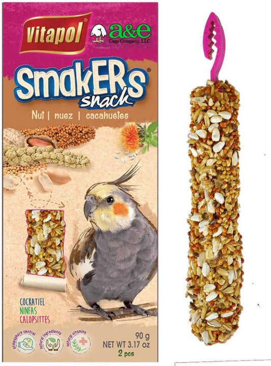 A&E Cage Company Smakers Cockatiel Nut Treat Sticks