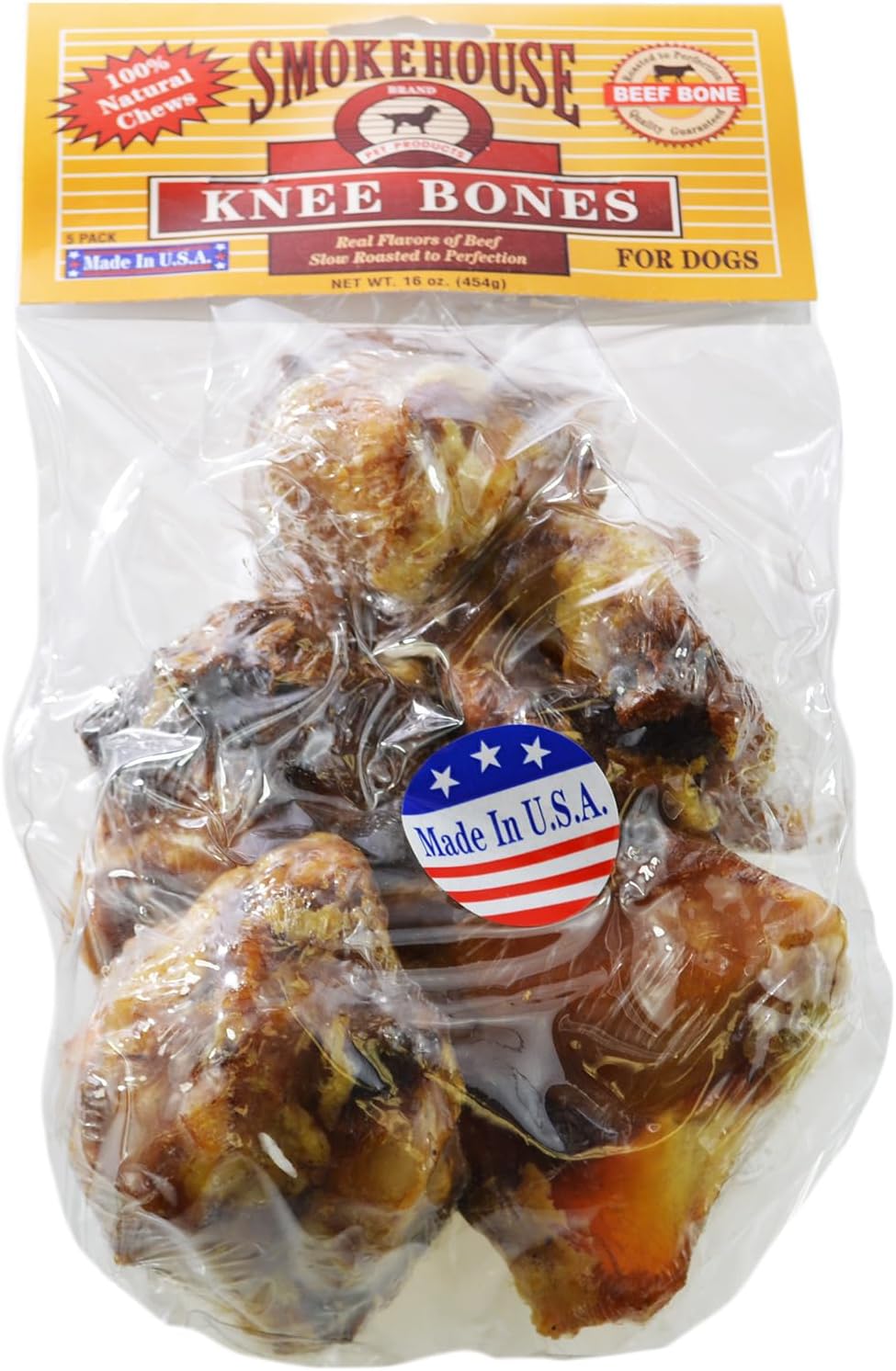 Smokehouse Knee Bone Natural Dog Treat (5 Pack)