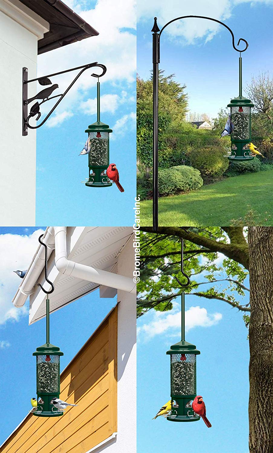 Squirrel Buster Standard Squirrel-proof Bird Feeder w/4 Metal Perches, 1.3-pound Seed Capacity