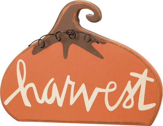 Primitives by Kathy Chunky Shelf Sitter, 8.5 x 6.25-Inch, Harvest Pumpkin