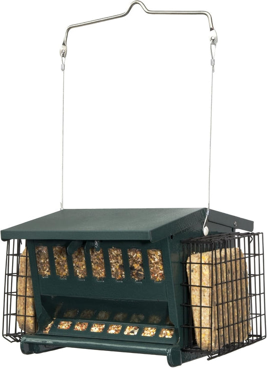 Woodlink Cherry Valley Green Mini Seeds 'N More Bird Feeder With Suet Cages