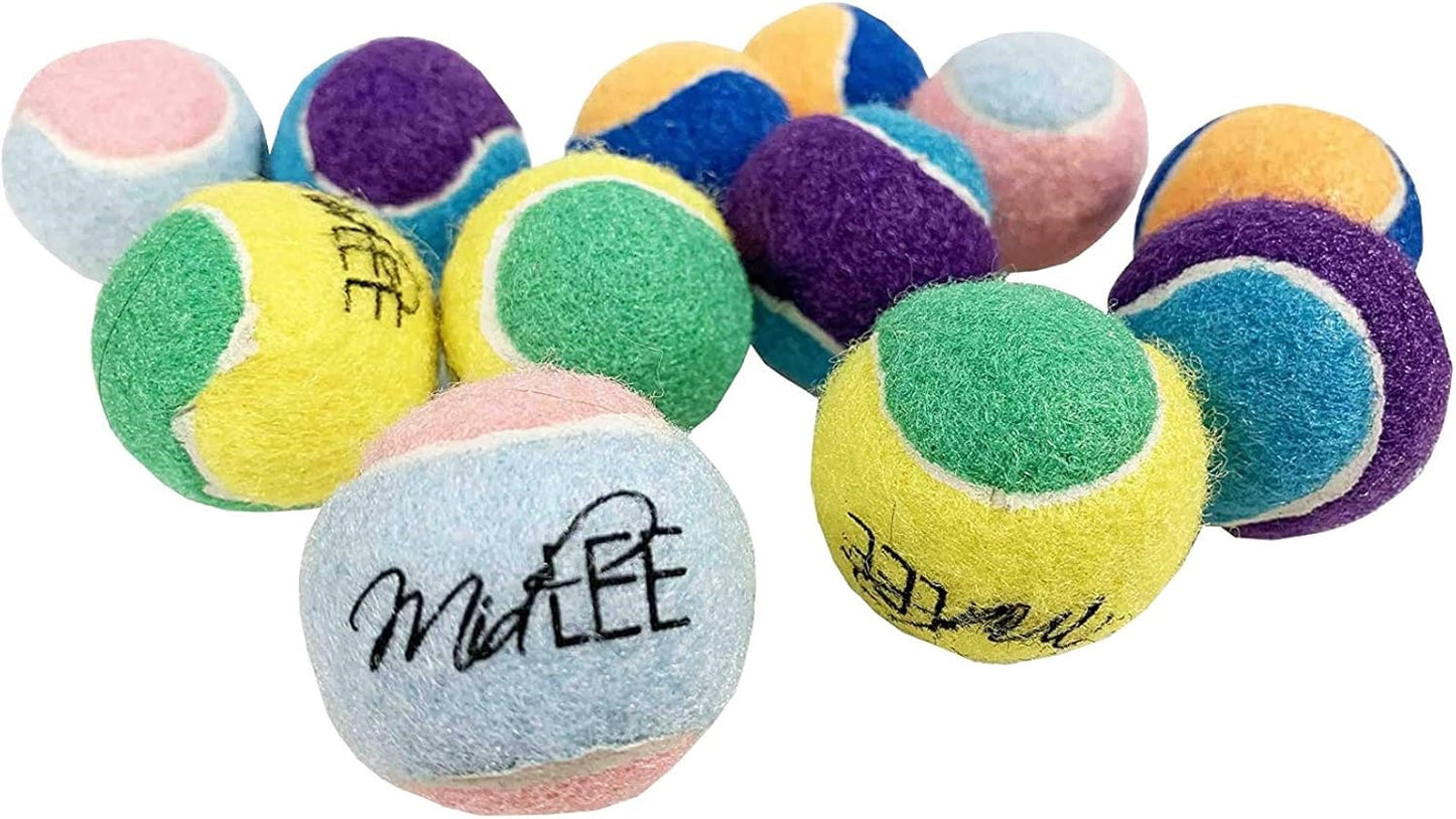Midlee 2" Dog Tennis Balls - Solid Assorted- Squeaker- 12 Pack