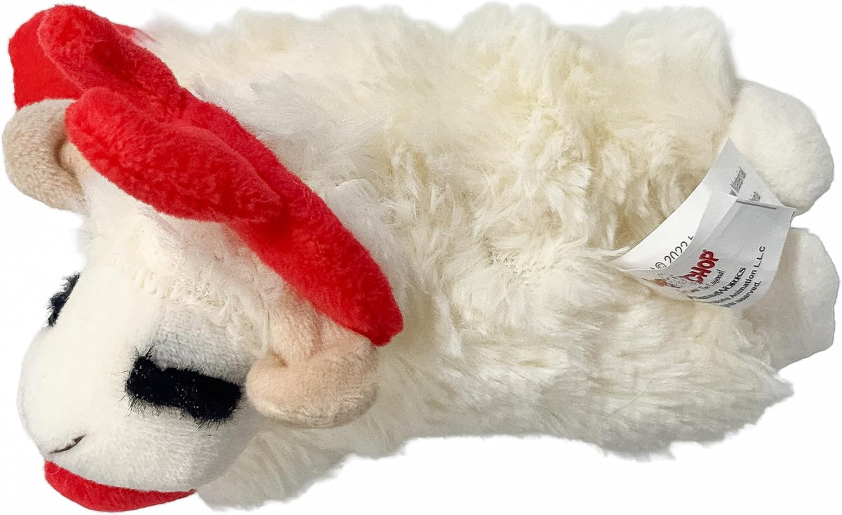Multipet 6" Halloween Lamb Chop with Devil Horn Headband Plush Dog Toy, Squeaky Dog Toy