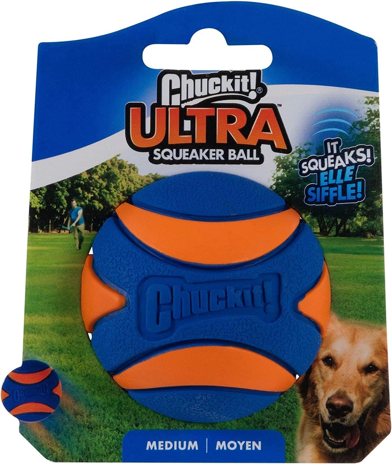 Chuckit Ultra Squeaker Ball Dog Toy - Medium (2.5" Diameter)-2 Pack