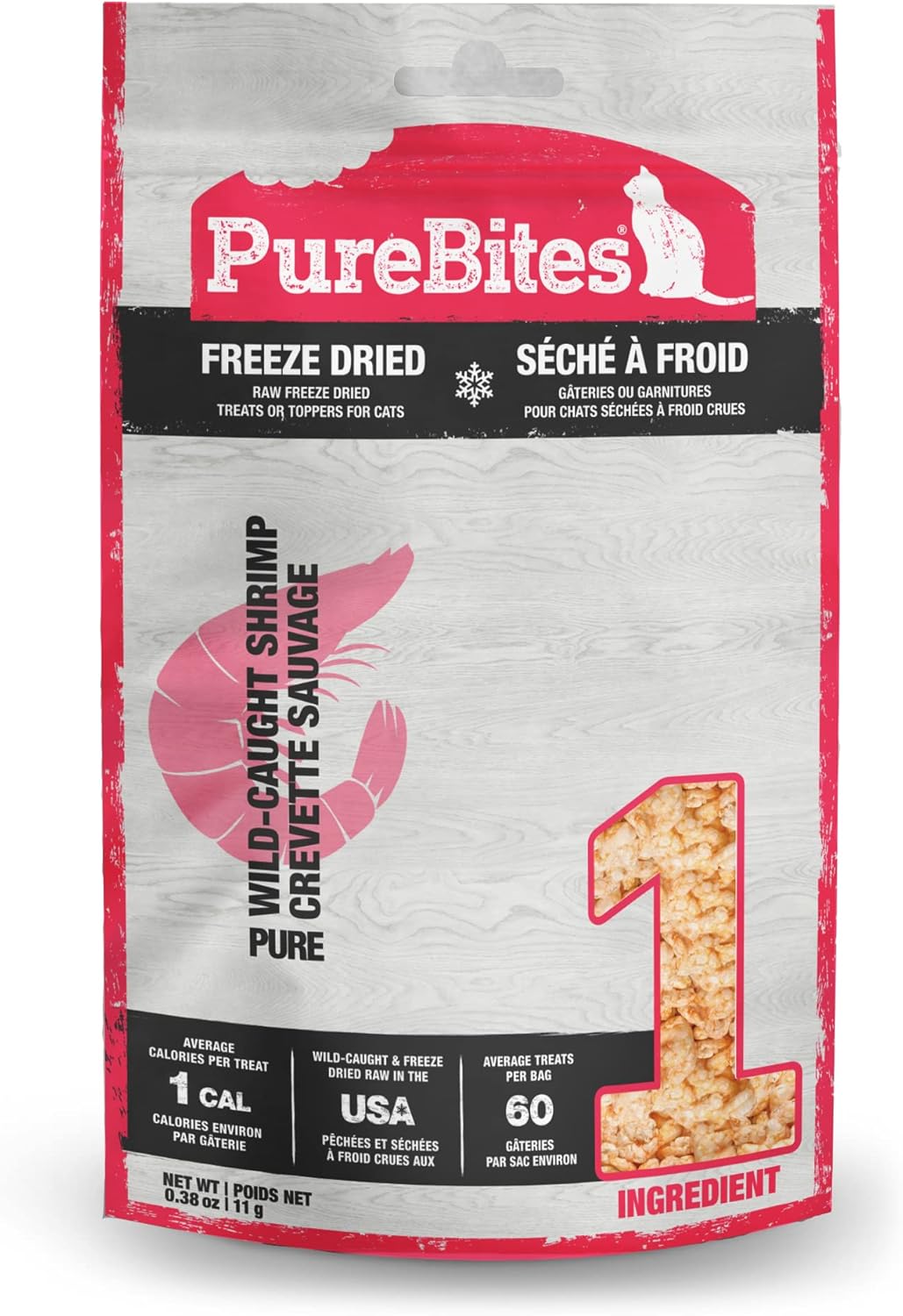 PURE BITES Freeze Dried Shrimp Cat Treats  0.38oz