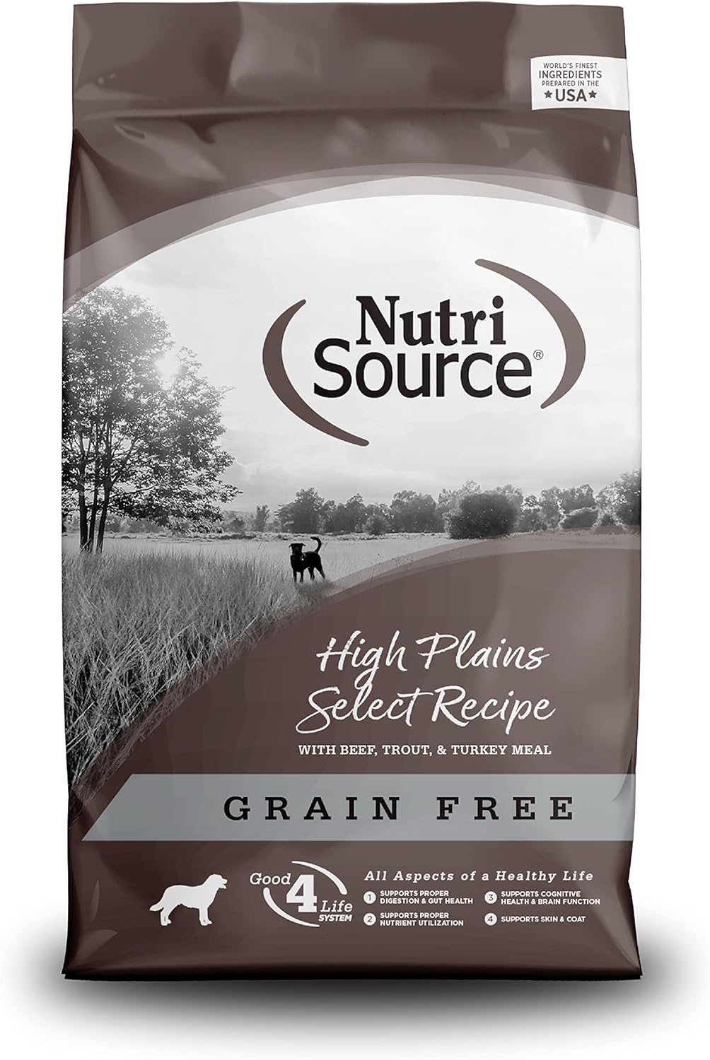 NutriSource High Plains Select Recipe Beef, Trout and Turkey Meal Grain Free Dry Dog Food - 26 Lb